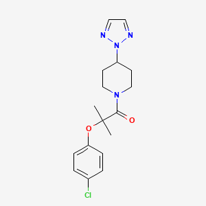 molecular formula C17H21ClN4O2 B2621121 1-(4-(2H-1,2,3-triazol-2-yl)piperidin-1-yl)-2-(4-chlorophenoxy)-2-methylpropan-1-one CAS No. 2198365-24-9