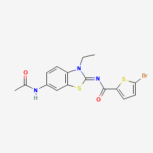 (E)-N-(6-acetamido-3-ethylbenzo[d]thiazol-2(3H)-ylidene)-5-bromothiophene-2-carboxamide