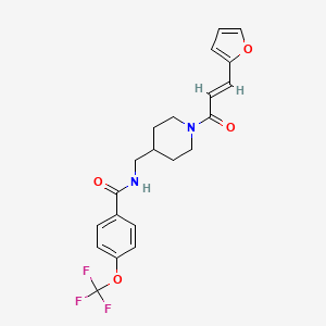 molecular formula C21H21F3N2O4 B2621150 (E)-N-((1-(3-(furan-2-yl)acryloyl)piperidin-4-yl)methyl)-4-(trifluoromethoxy)benzamide CAS No. 1396889-75-0