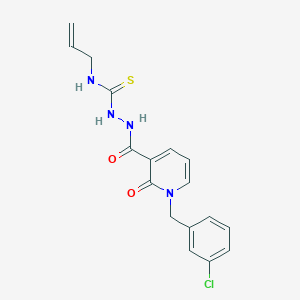 molecular formula C17H17ClN4O2S B2621154 N-allyl-2-{[1-(3-chlorobenzyl)-2-oxo-1,2-dihydro-3-pyridinyl]carbonyl}-1-hydrazinecarbothioamide CAS No. 242472-26-0