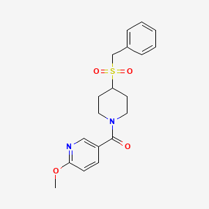 molecular formula C19H22N2O4S B2621156 (4-(Benzylsulfonyl)piperidin-1-yl)(6-methoxypyridin-3-yl)methanone CAS No. 2034344-48-2