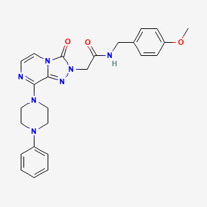 molecular formula C25H27N7O3 B2621163 N-(4-methoxybenzyl)-2-(3-oxo-8-(4-phenylpiperazin-1-yl)-[1,2,4]triazolo[4,3-a]pyrazin-2(3H)-yl)acetamide CAS No. 1251686-86-8