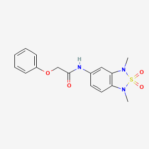 molecular formula C16H17N3O4S B2621164 N-(1,3-dimethyl-2,2-dioxido-1,3-dihydrobenzo[c][1,2,5]thiadiazol-5-yl)-2-phenoxyacetamide CAS No. 2034544-82-4
