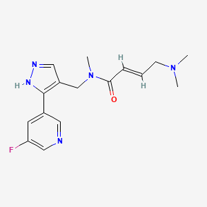 molecular formula C16H20FN5O B2621166 (E)-4-(Dimethylamino)-N-[[5-(5-fluoropyridin-3-yl)-1H-pyrazol-4-yl]methyl]-N-methylbut-2-enamide CAS No. 2411324-29-1