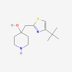 molecular formula C13H22N2OS B2621171 4-[(4-Tert-butyl-1,3-thiazol-2-yl)methyl]piperidin-4-ol CAS No. 1504550-55-3