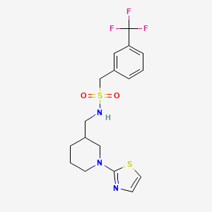 molecular formula C17H20F3N3O2S2 B2621183 N-((1-(thiazol-2-yl)piperidin-3-yl)methyl)-1-(3-(trifluoromethyl)phenyl)methanesulfonamide CAS No. 1705427-15-1