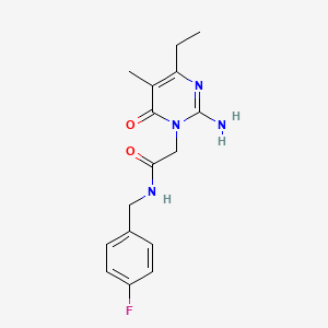 2-(2-amino-4-ethyl-5-methyl-6-oxopyrimidin-1(6H)-yl)-N-(4-fluorobenzyl)acetamide