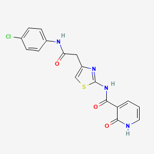 molecular formula C17H13ClN4O3S B2621189 N-(4-(2-((4-chlorophenyl)amino)-2-oxoethyl)thiazol-2-yl)-2-oxo-1,2-dihydropyridine-3-carboxamide CAS No. 946336-18-1