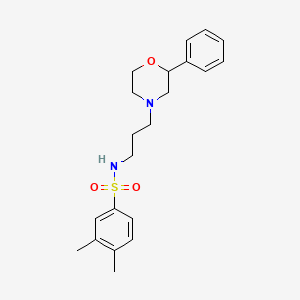 molecular formula C21H28N2O3S B2621194 3,4-dimethyl-N-(3-(2-phenylmorpholino)propyl)benzenesulfonamide CAS No. 954249-51-5