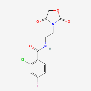 2-chloro-N-(2-(2,4-dioxooxazolidin-3-yl)ethyl)-4-fluorobenzamide