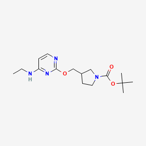 molecular formula C16H26N4O3 B2621199 tert-Butyl 3-(((4-(ethylamino)pyrimidin-2-yl)oxy)methyl)pyrrolidine-1-carboxylate CAS No. 1417793-75-9