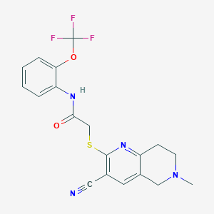 molecular formula C19H17F3N4O2S B262120 2-[(3-cyano-6-methyl-5,6,7,8-tetrahydro-1,6-naphthyridin-2-yl)sulfanyl]-N-[2-(trifluoromethoxy)phenyl]acetamide 