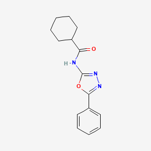 molecular formula C15H17N3O2 B2621208 N-(5-phenyl-1,3,4-oxadiazol-2-yl)cyclohexanecarboxamide CAS No. 865287-40-7