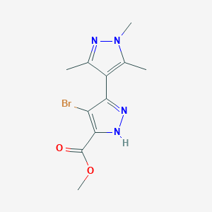 methyl 4-bromo-1',3',5'-trimethyl-1H,1'H-[3,4'-bipyrazole]-5-carboxylate