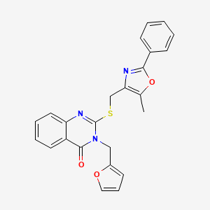 3-(furan-2-ylmethyl)-2-(((5-methyl-2-phenyloxazol-4-yl)methyl)thio)quinazolin-4(3H)-one