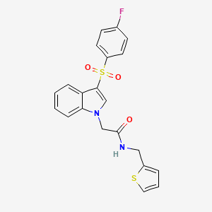2-(3-((4-fluorophenyl)sulfonyl)-1H-indol-1-yl)-N-(thiophen-2-ylmethyl)acetamide