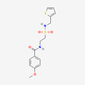 molecular formula C15H18N2O4S2 B2621229 4-methoxy-N-[2-(thiophen-2-ylmethylsulfamoyl)ethyl]benzamide CAS No. 899979-83-0