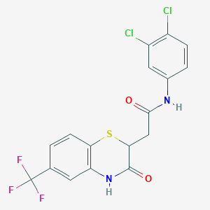 N-(3,4-dichlorophenyl)-2-[3-oxo-6-(trifluoromethyl)-3,4-dihydro-2H-1,4-benzothiazin-2-yl]acetamide