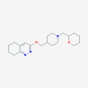 molecular formula C20H31N3O2 B2621240 3-((1-((tetrahydro-2H-pyran-2-yl)methyl)piperidin-4-yl)methoxy)-5,6,7,8-tetrahydrocinnoline CAS No. 2309308-65-2