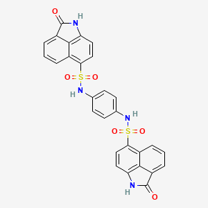 molecular formula C28H18N4O6S2 B2621242 N,N'-(1,4-phenylene)bis(2-oxo-1,2-dihydrobenzo[cd]indole-6-sulfonamide) CAS No. 425410-31-7