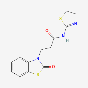 molecular formula C13H13N3O2S2 B2621246 N-(4,5-dihydro-1,3-thiazol-2-yl)-3-(2-oxo-1,3-benzothiazol-3-yl)propanamide CAS No. 852046-31-2