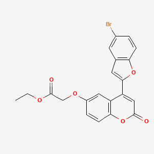 molecular formula C21H15BrO6 B2621251 Ethyl 2-[4-(5-bromobenzo[d]furan-2-yl)-2-oxochromen-6-yloxy]acetate CAS No. 890632-93-6