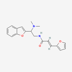 molecular formula C19H20N2O3 B2621258 (E)-N-(2-(benzofuran-2-yl)-2-(dimethylamino)ethyl)-3-(furan-2-yl)acrylamide CAS No. 2035000-56-5