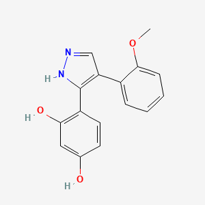 4-(4-(2-methoxyphenyl)-1H-pyrazol-3-yl)benzene-1,3-diol