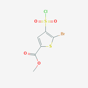 molecular formula C6H4BrClO4S2 B2621276 Methyl 5-bromo-4-(chlorosulfonyl)thiophene-2-carboxylate CAS No. 1087792-15-1