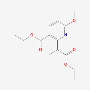 2-Pyridineacetic acid, 3-(ethoxycarbonyl)-6-methoxy-alpha-methyl-, ethyl ester