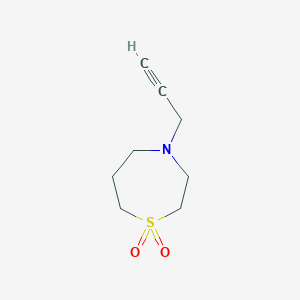 molecular formula C8H13NO2S B2621285 4-(Prop-2-yn-1-yl)-1lambda6,4-thiazepane-1,1-dione CAS No. 1697444-33-9