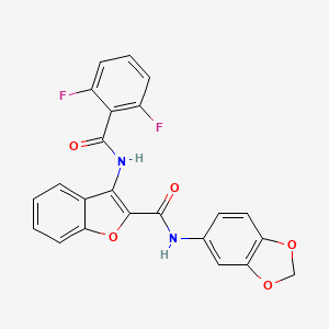 molecular formula C23H14F2N2O5 B2621287 N-(benzo[d][1,3]dioxol-5-yl)-3-(2,6-difluorobenzamido)benzofuran-2-carboxamide CAS No. 888460-53-5
