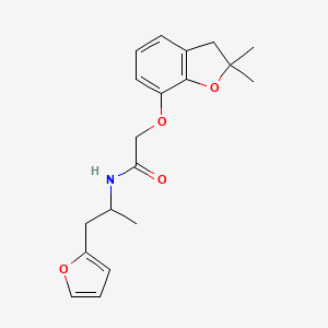 molecular formula C19H23NO4 B2621289 2-((2,2-dimethyl-2,3-dihydrobenzofuran-7-yl)oxy)-N-(1-(furan-2-yl)propan-2-yl)acetamide CAS No. 1331266-74-0
