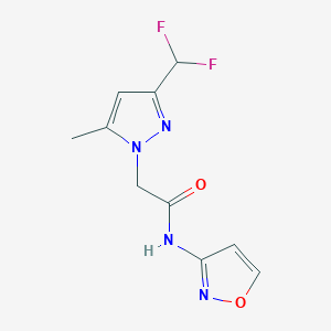 molecular formula C10H10F2N4O2 B262129 2-[3-(difluoromethyl)-5-methyl-1H-pyrazol-1-yl]-N-(3-isoxazolyl)acetamide 