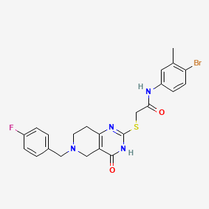 molecular formula C23H22BrFN4O2S B2621294 N-(4-bromo-3-methylphenyl)-2-((6-(4-fluorobenzyl)-4-oxo-3,4,5,6,7,8-hexahydropyrido[4,3-d]pyrimidin-2-yl)thio)acetamide CAS No. 1031541-91-9