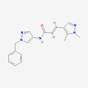 molecular formula C18H19N5O B262130 N-(1-benzyl-1H-pyrazol-4-yl)-3-(1,5-dimethyl-1H-pyrazol-4-yl)acrylamide 