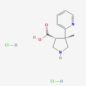 (3R,4R)-4-Methyl-4-pyridin-2-ylpyrrolidine-3-carboxylic acid;dihydrochloride