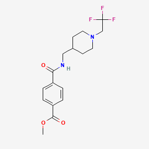 molecular formula C17H21F3N2O3 B2621309 Methyl 4-[[1-(2,2,2-trifluoroethyl)piperidin-4-yl]methylcarbamoyl]benzoate CAS No. 2310125-88-1