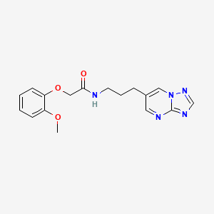molecular formula C17H19N5O3 B2621317 N-(3-([1,2,4]triazolo[1,5-a]pyrimidin-6-yl)propyl)-2-(2-methoxyphenoxy)acetamide CAS No. 2034376-39-9
