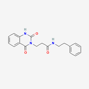 molecular formula C19H19N3O3 B2621322 3-(2,4-dioxo-1,2-dihydroquinazolin-3(4H)-yl)-N-phenethylpropanamide CAS No. 896372-02-4