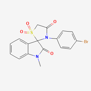 3'-(4-bromophenyl)-1-methyl-4'H-spiro[indole-3,2'-[1,3]thiazolidine]-2,4'(1H)-dione 1',1'-dioxide