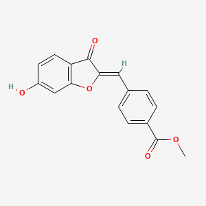 molecular formula C17H12O5 B2621328 methyl 4-[(Z)-(6-hydroxy-3-oxo-1-benzofuran-2(3H)-ylidene)methyl]benzoate CAS No. 637753-82-3