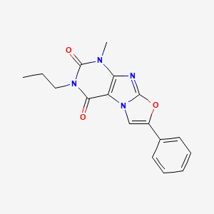 molecular formula C17H16N4O3 B2621330 1-methyl-7-phenyl-3-propyloxazolo[2,3-f]purine-2,4(1H,3H)-dione CAS No. 899751-80-5