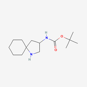 molecular formula C14H26N2O2 B2621331 Tert-butyl N-(1-azaspiro[4.5]decan-3-yl)carbamate CAS No. 2241128-08-3