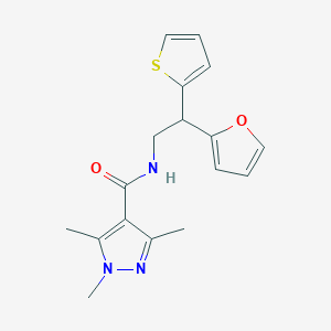 N-[2-(furan-2-yl)-2-(thiophen-2-yl)ethyl]-1,3,5-trimethyl-1H-pyrazole-4-carboxamide