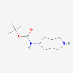 molecular formula C12H22N2O2 B2621339 tert-Butyl N-(1,2,3,3a,4,5,6,6a-octahydrocyclopenta[c]pyrrol-5-yl)carbamate CAS No. 1780552-69-3