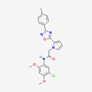 molecular formula C23H21ClN4O4 B2621356 N-(5-chloro-2,4-dimethoxyphenyl)-2-{2-[3-(4-methylphenyl)-1,2,4-oxadiazol-5-yl]-1H-pyrrol-1-yl}acetamide CAS No. 1261020-36-3