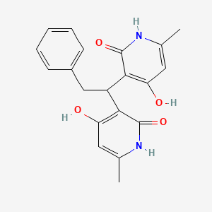 molecular formula C20H20N2O4 B2621357 3,3'-(2-Phenylethylidene)bis[4-hydroxy-6-methylpyridine-2(1H)-one] CAS No. 883083-99-6