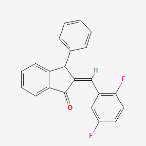 molecular formula C22H14F2O B2621358 2-[(2,5-Difluorophenyl)methylene]-3-phenyl-1-indanone CAS No. 337921-69-4