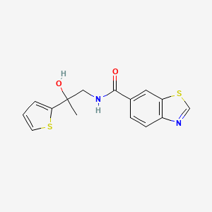 molecular formula C15H14N2O2S2 B2621362 N-(2-hydroxy-2-(thiophen-2-yl)propyl)benzo[d]thiazole-6-carboxamide CAS No. 1798489-81-2
